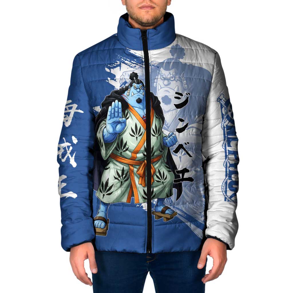 Jinbe One Piece Anime Padded Jacket Japanese Samurai Illustration Graphic