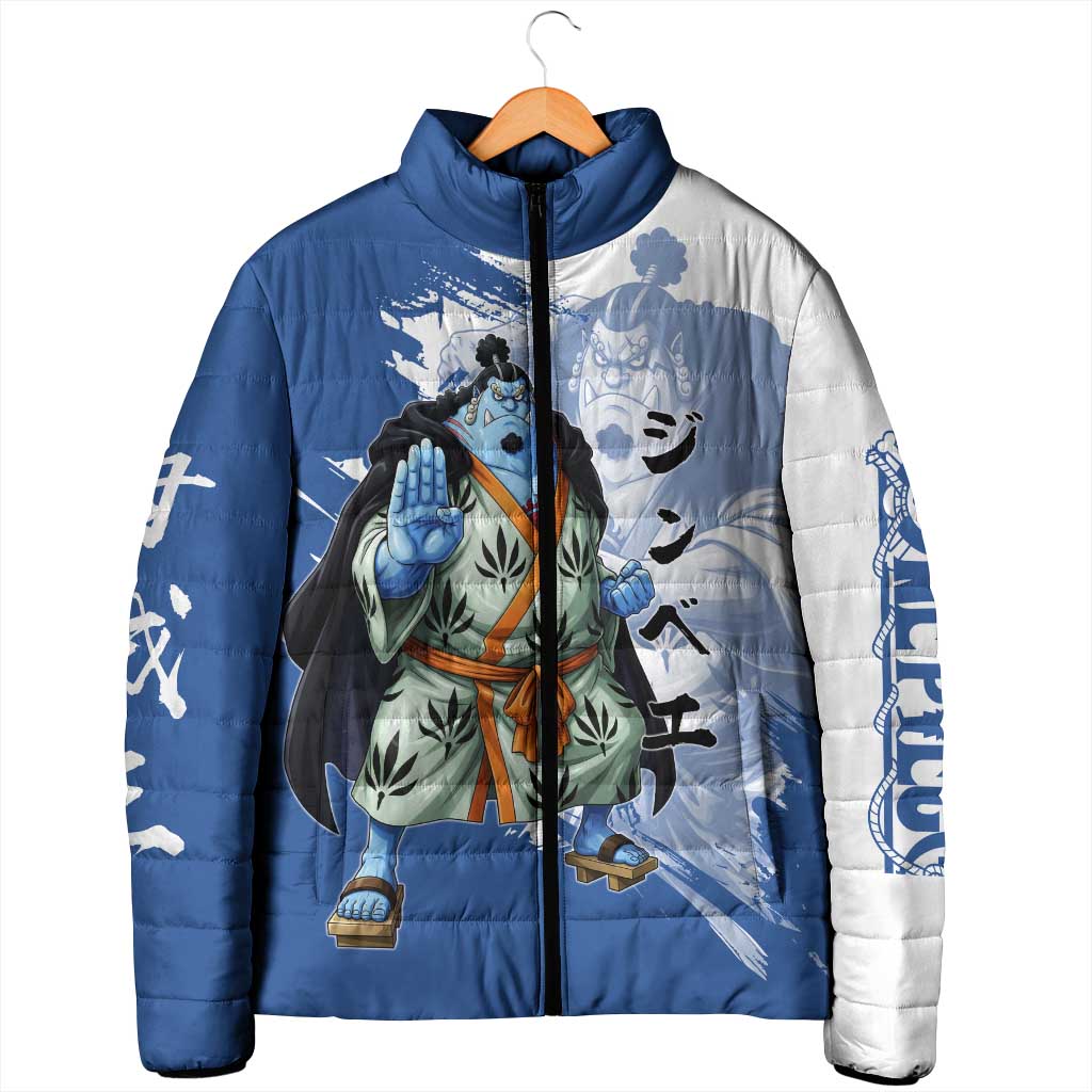 Jinbe One Piece Anime Padded Jacket Japanese Samurai Illustration Graphic