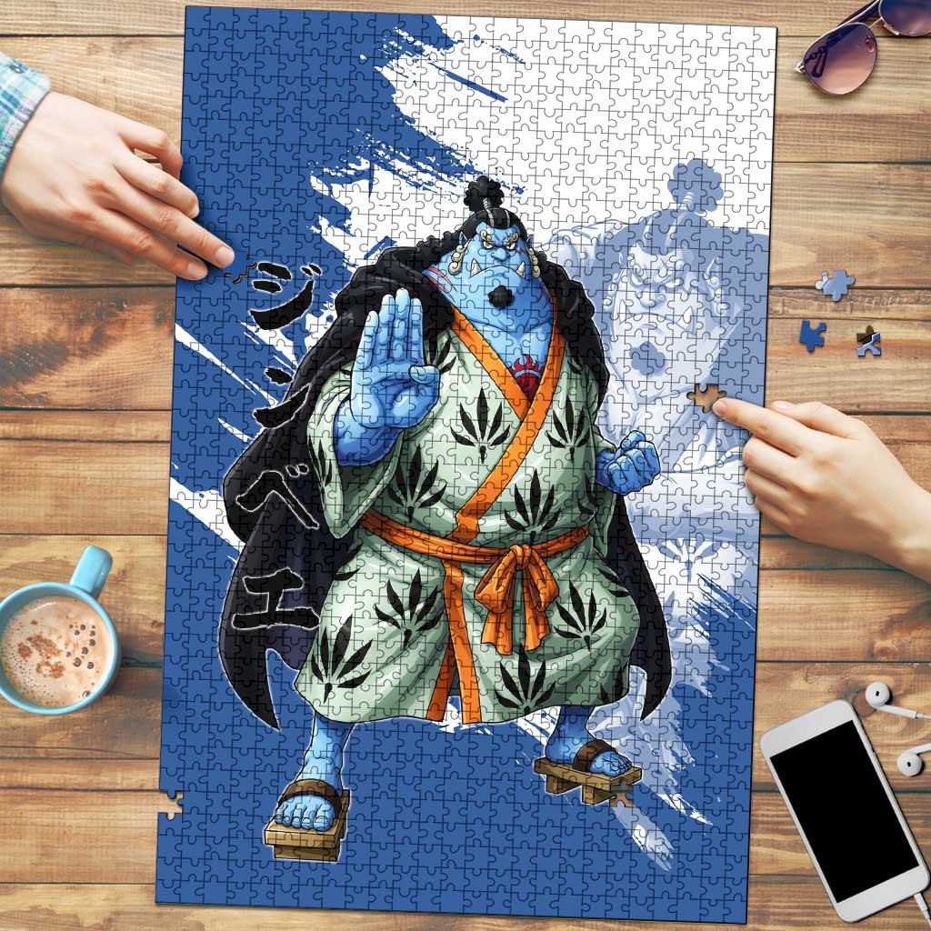 Jinbe One Piece Anime Puzzle Japanese Samurai Illustration Graphic