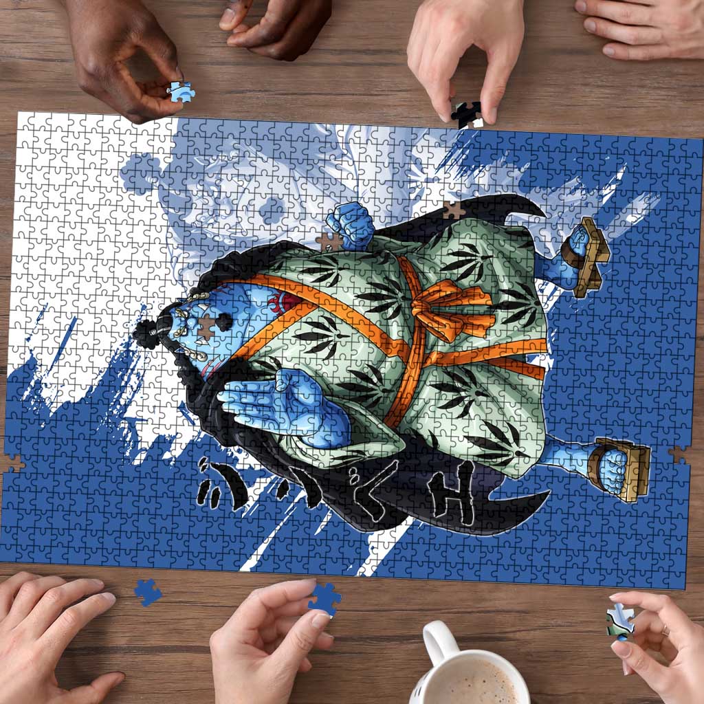 Jinbe One Piece Anime Puzzle Japanese Samurai Illustration Graphic