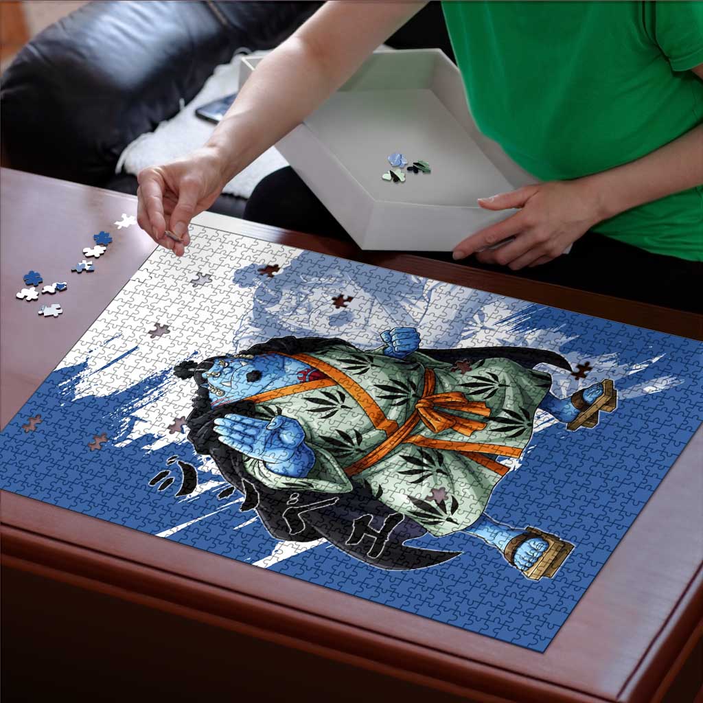 Jinbe One Piece Anime Puzzle Japanese Samurai Illustration Graphic