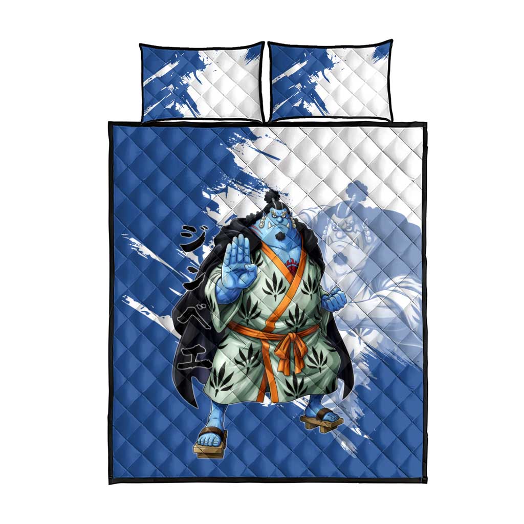Jinbe One Piece Anime Quilt Bed Set Japanese Samurai Illustration Graphic
