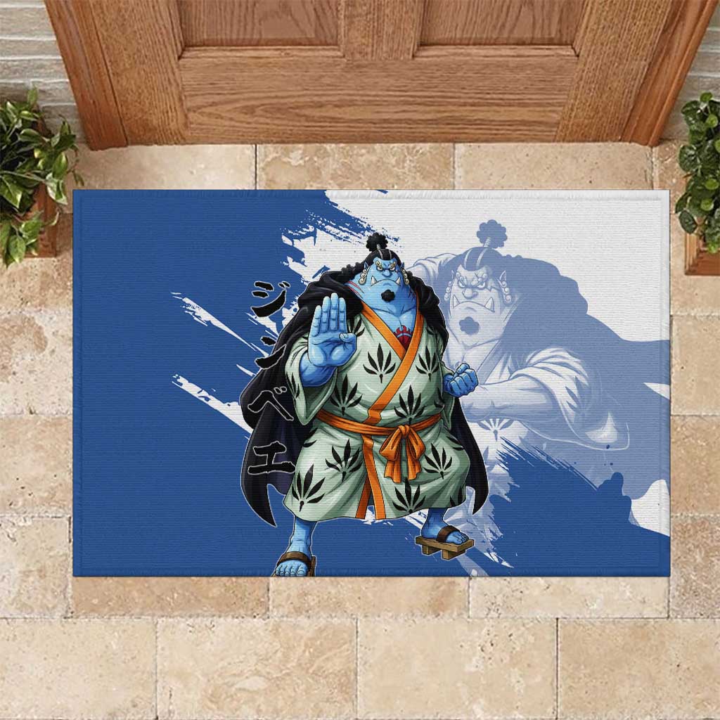 Jinbe One Piece Anime Rubber Doormat Japanese Samurai Illustration Graphic