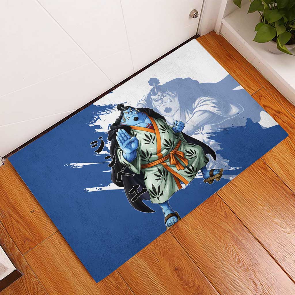 Jinbe One Piece Anime Rubber Doormat Japanese Samurai Illustration Graphic