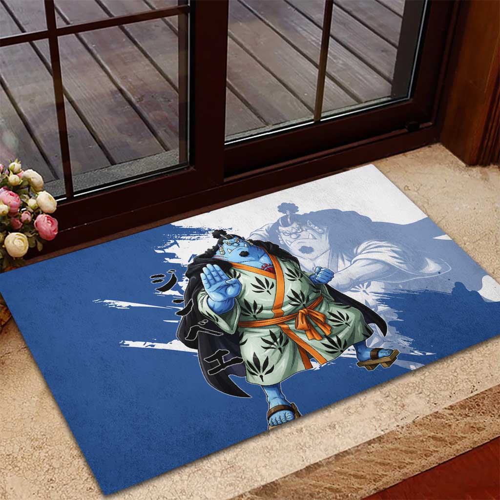 Jinbe One Piece Anime Rubber Doormat Japanese Samurai Illustration Graphic