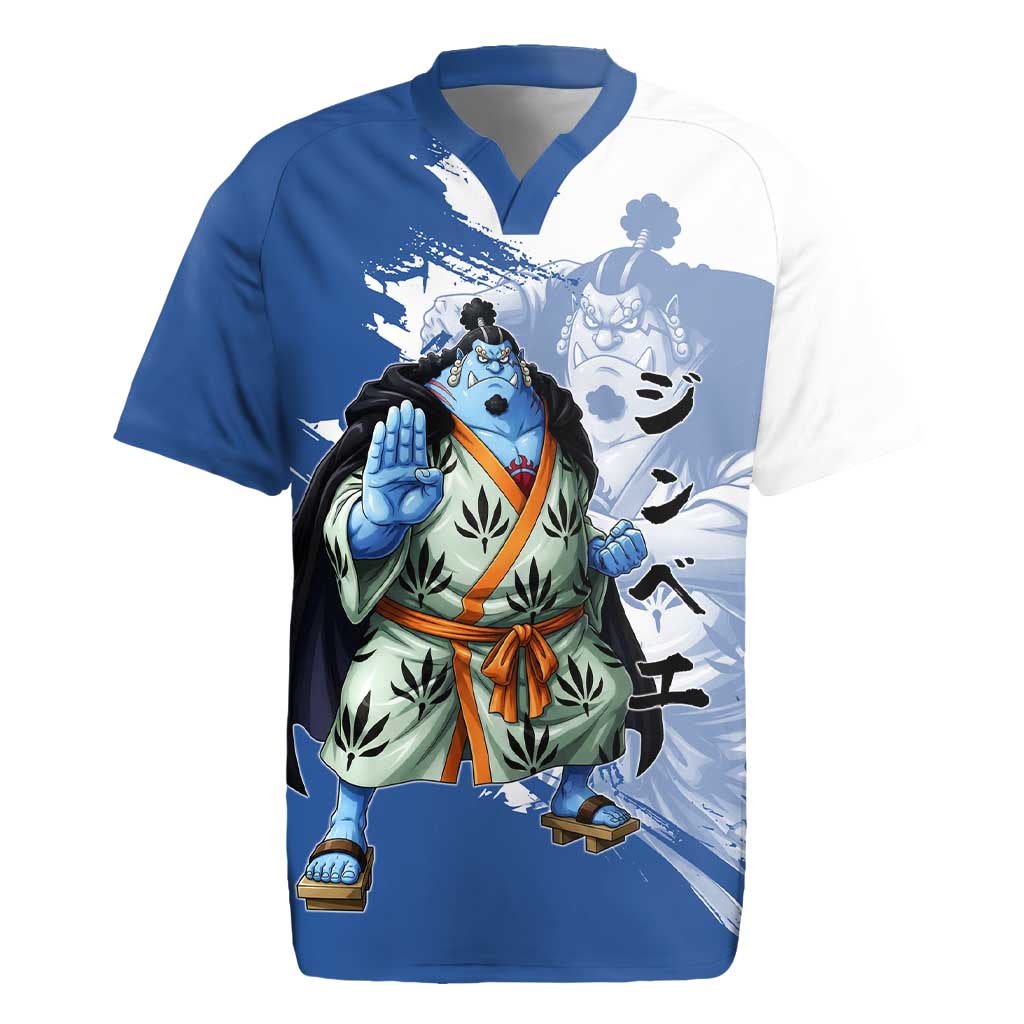 Jinbe One Piece Anime Rugby Jersey Japanese Samurai Illustration Graphic