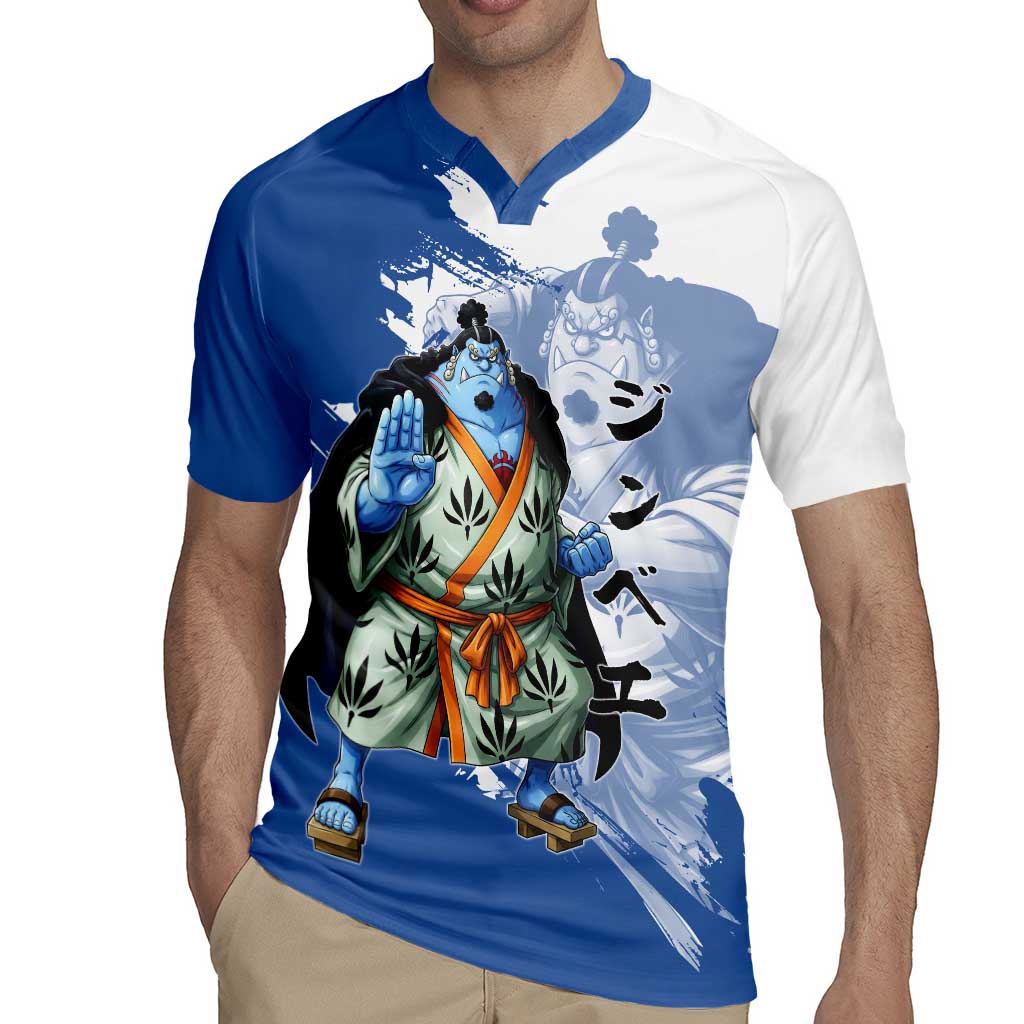 Jinbe One Piece Anime Rugby Jersey Japanese Samurai Illustration Graphic