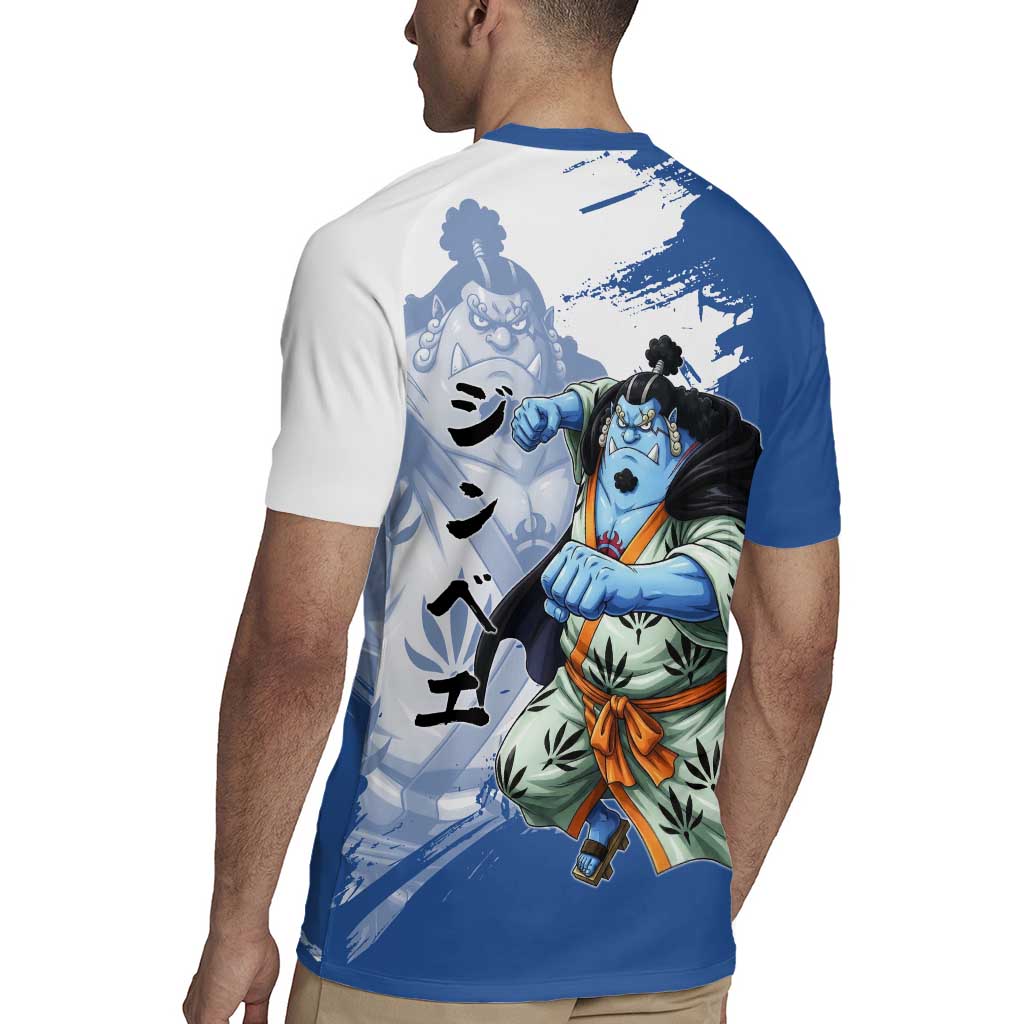Jinbe One Piece Anime Rugby Jersey Japanese Samurai Illustration Graphic