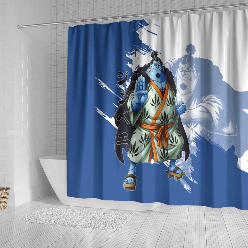 Jinbe One Piece Anime Shower Curtain Japanese Samurai Illustration Graphic