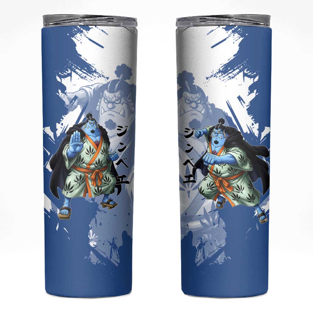 Jinbe One Piece Anime Skinny Tumbler Japanese Samurai Illustration Graphic