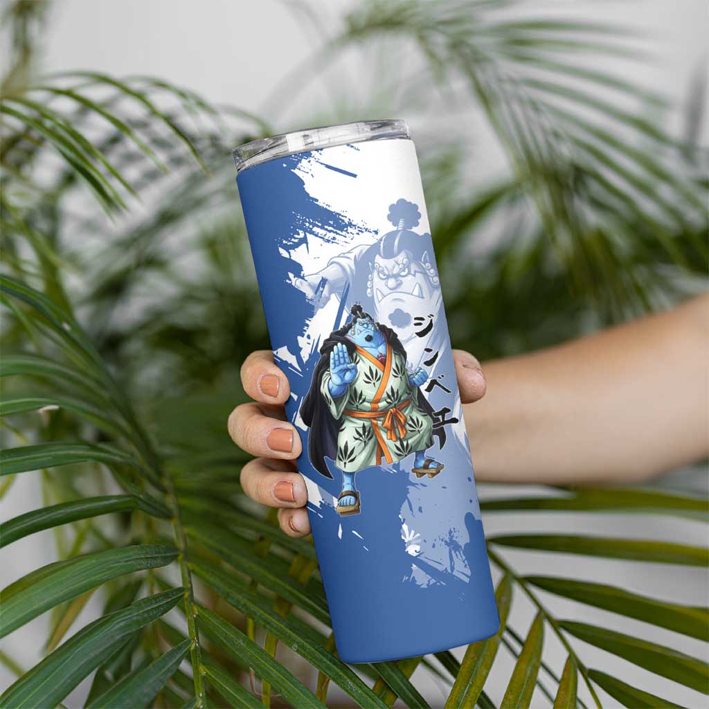 Jinbe One Piece Anime Skinny Tumbler Japanese Samurai Illustration Graphic
