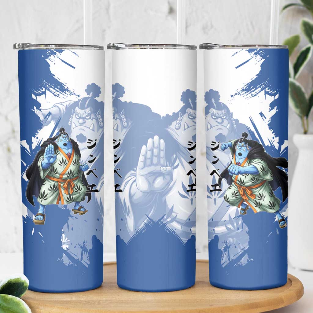 Jinbe One Piece Anime Skinny Tumbler Japanese Samurai Illustration Graphic