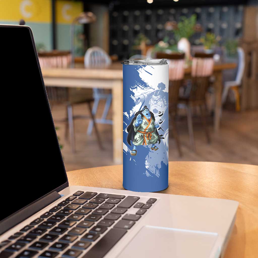 Jinbe One Piece Anime Skinny Tumbler Japanese Samurai Illustration Graphic