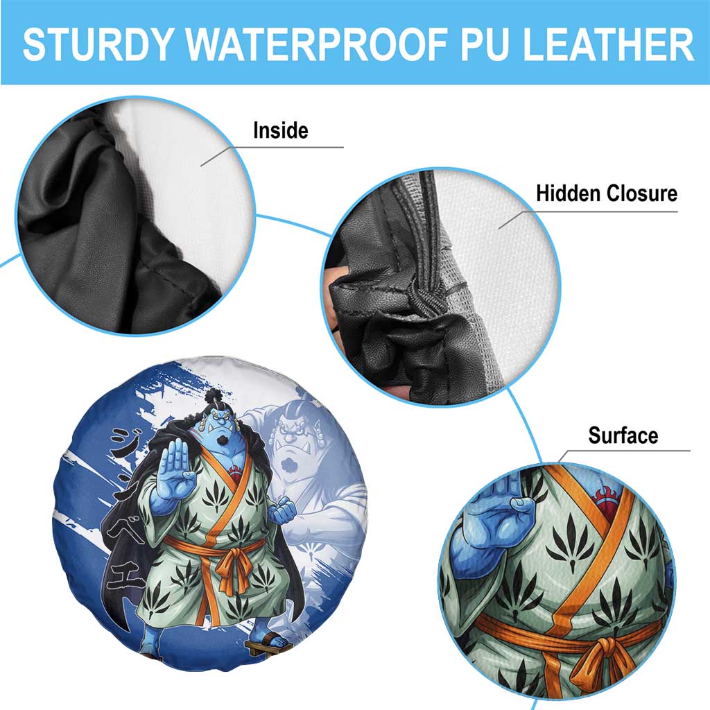 Jinbe One Piece Anime Spare Tire Cover Japanese Samurai Illustration Graphic