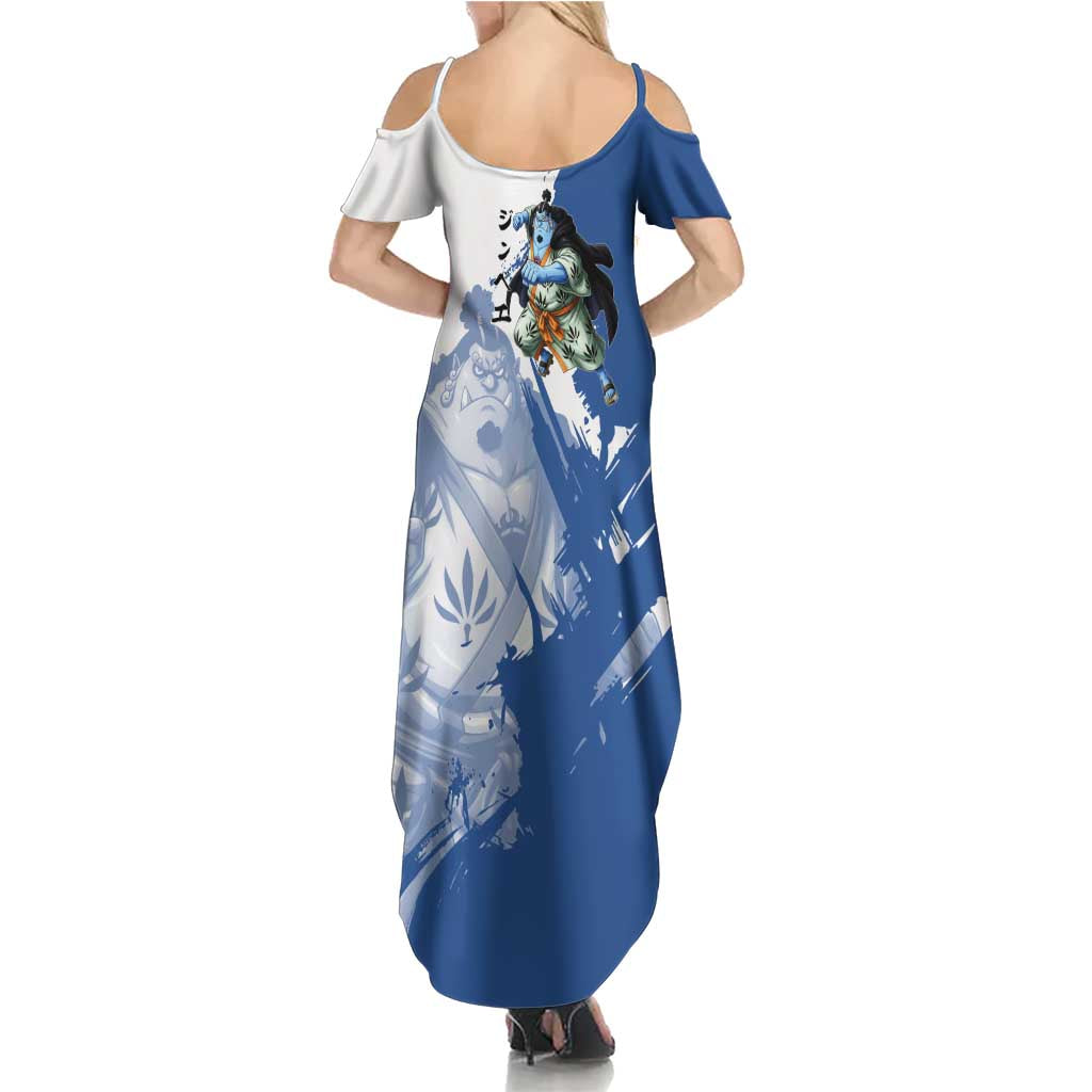 Jinbe One Piece Anime Summer Maxi Dress Japanese Samurai Illustration Graphic