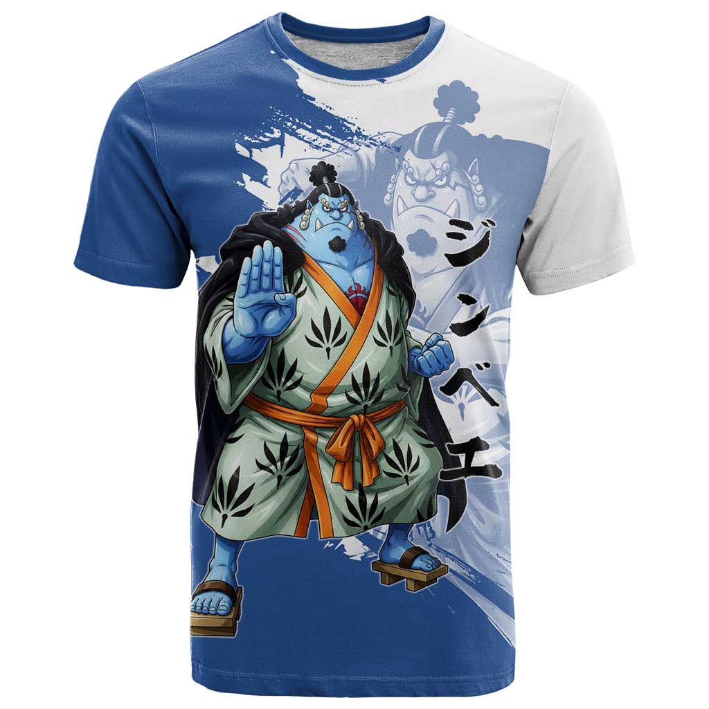 Jinbe One Piece Anime T Shirt Japanese Samurai Illustration Graphic