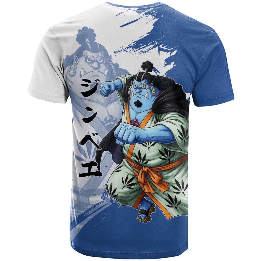 Jinbe One Piece Anime T Shirt Japanese Samurai Illustration Graphic