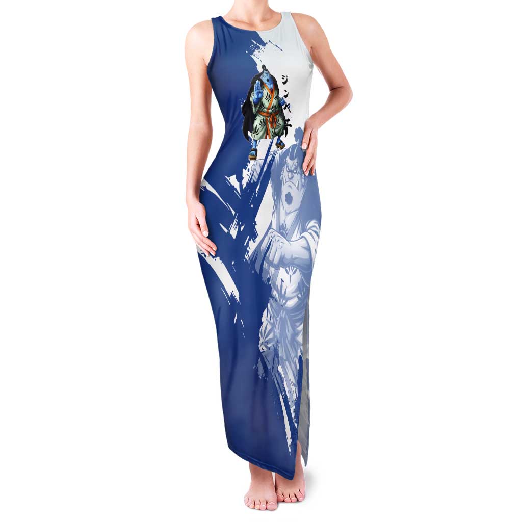 Jinbe One Piece Anime Tank Maxi Dress Japanese Samurai Illustration Graphic