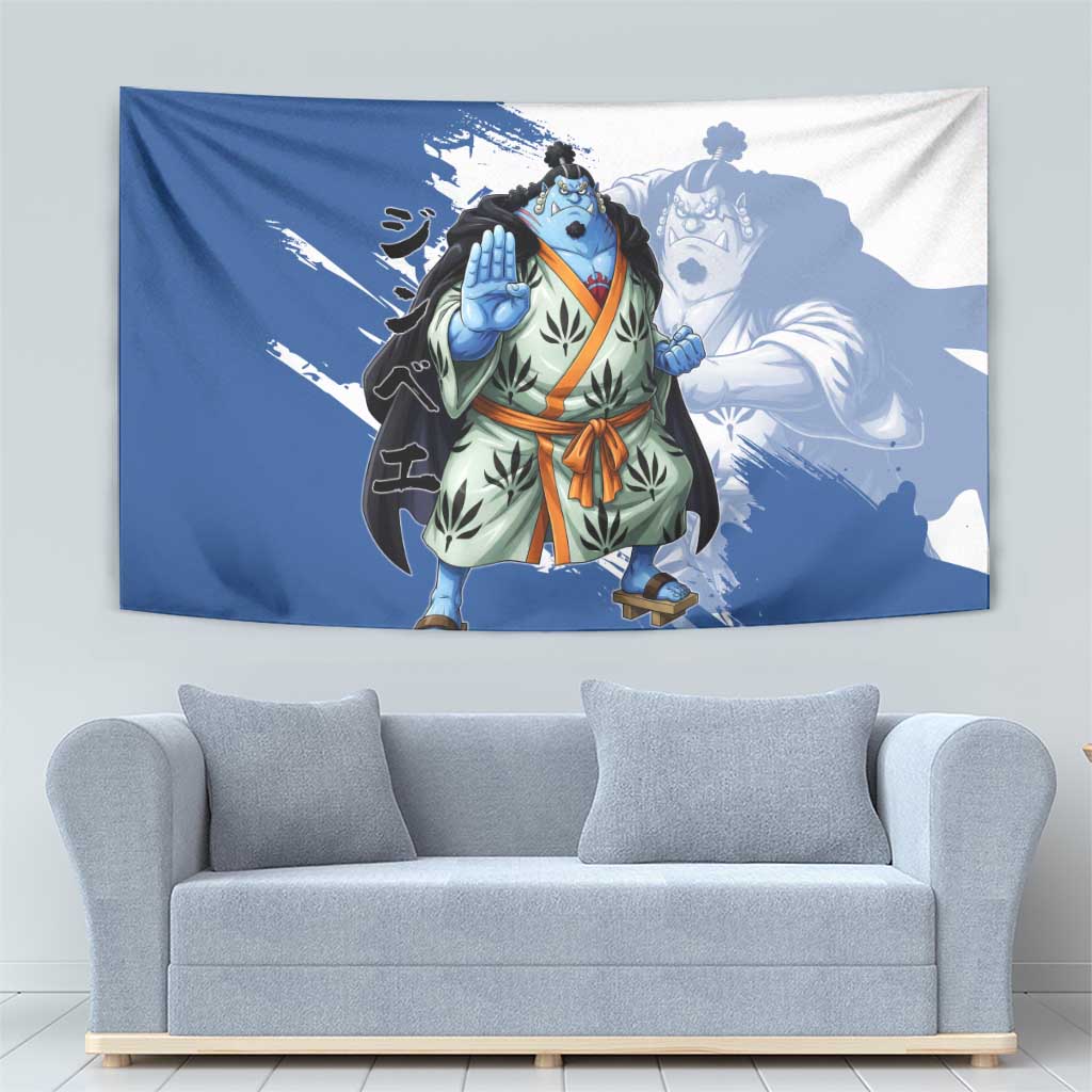 Jinbe One Piece Anime Tapestry Japanese Samurai Illustration Graphic