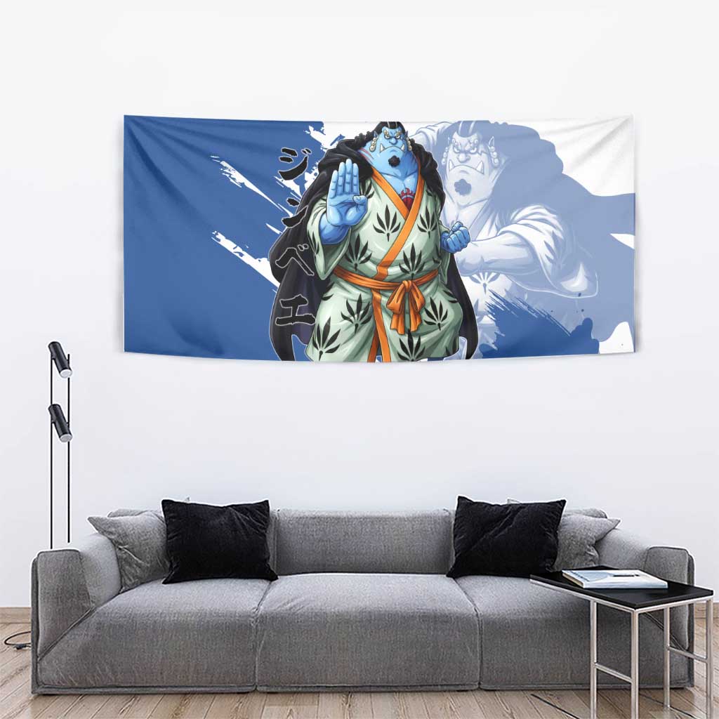 Jinbe One Piece Anime Tapestry Japanese Samurai Illustration Graphic