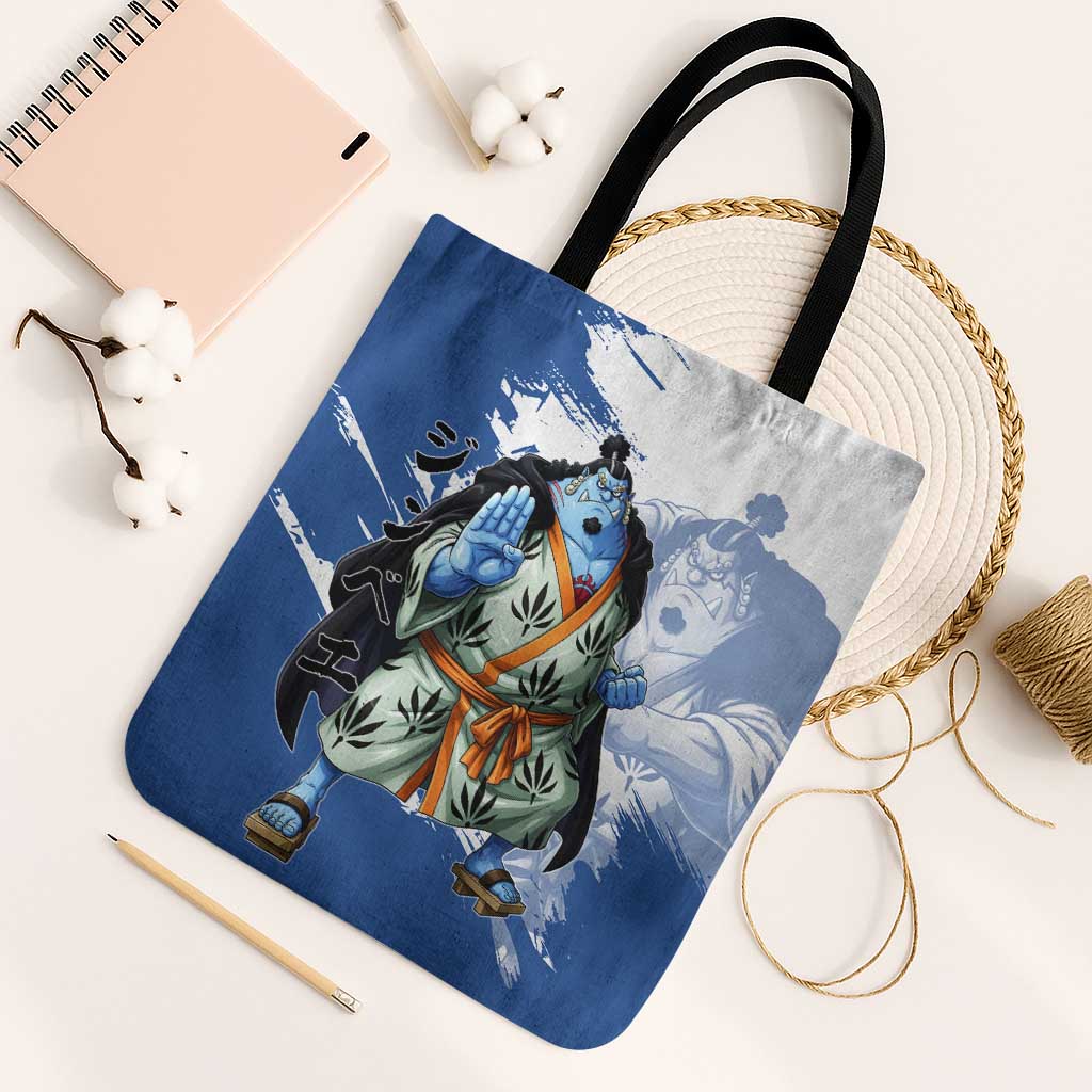 Jinbe One Piece Anime Tote Bag Japanese Samurai Illustration Graphic