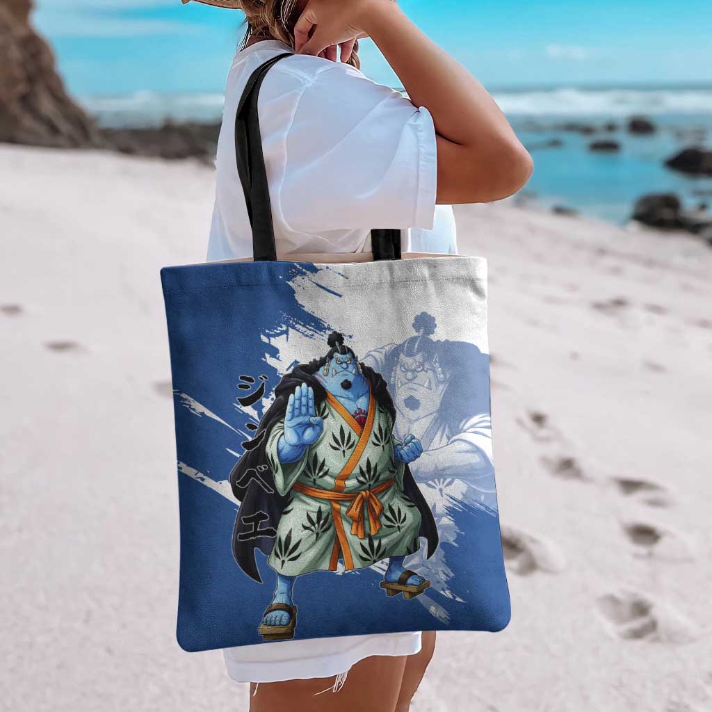 Jinbe One Piece Anime Tote Bag Japanese Samurai Illustration Graphic