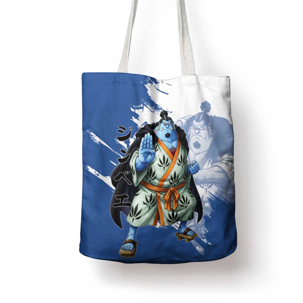 Jinbe One Piece Anime Tote Bag Japanese Samurai Illustration Graphic
