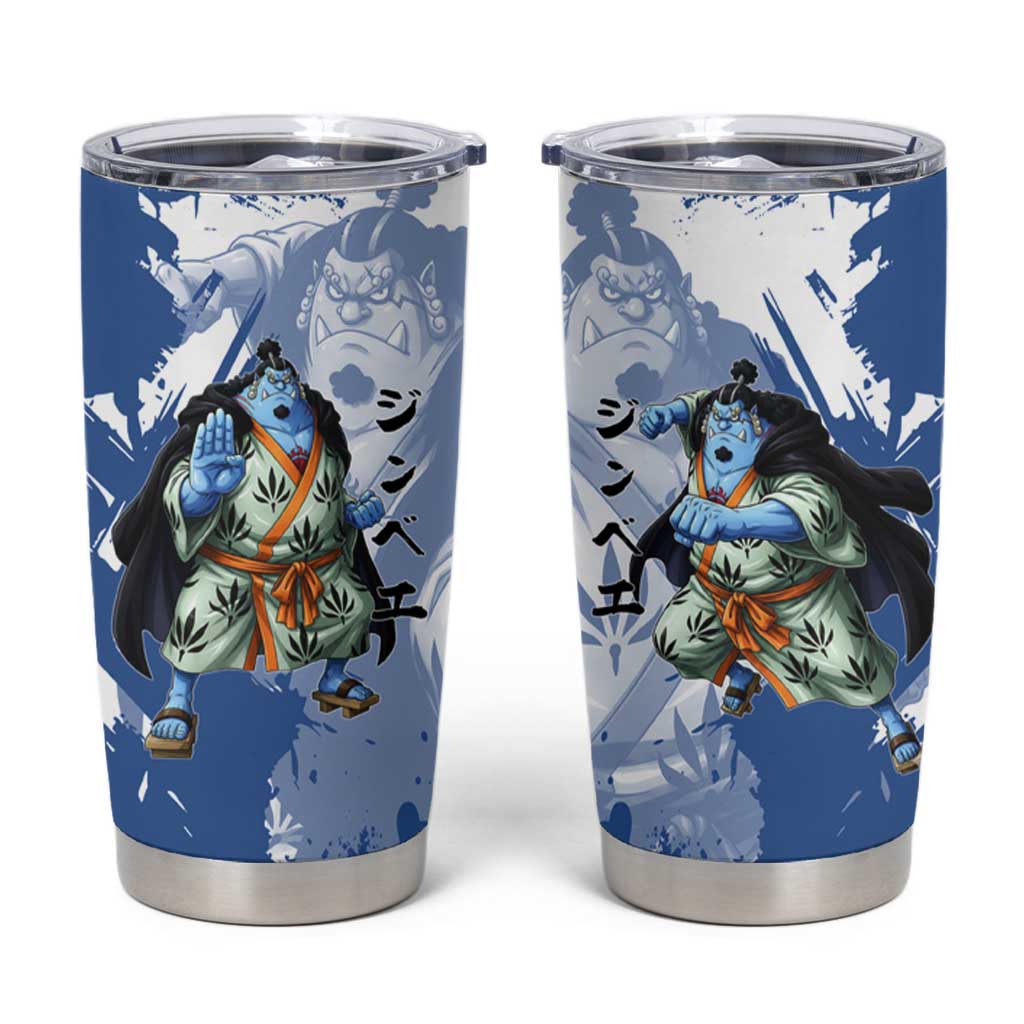 Jinbe One Piece Anime Tumbler Cup Japanese Samurai Illustration Graphic