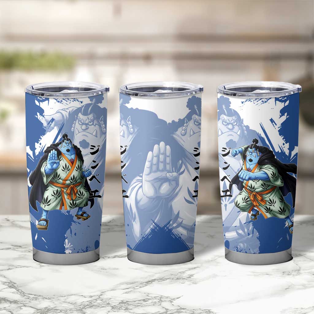 Jinbe One Piece Anime Tumbler Cup Japanese Samurai Illustration Graphic