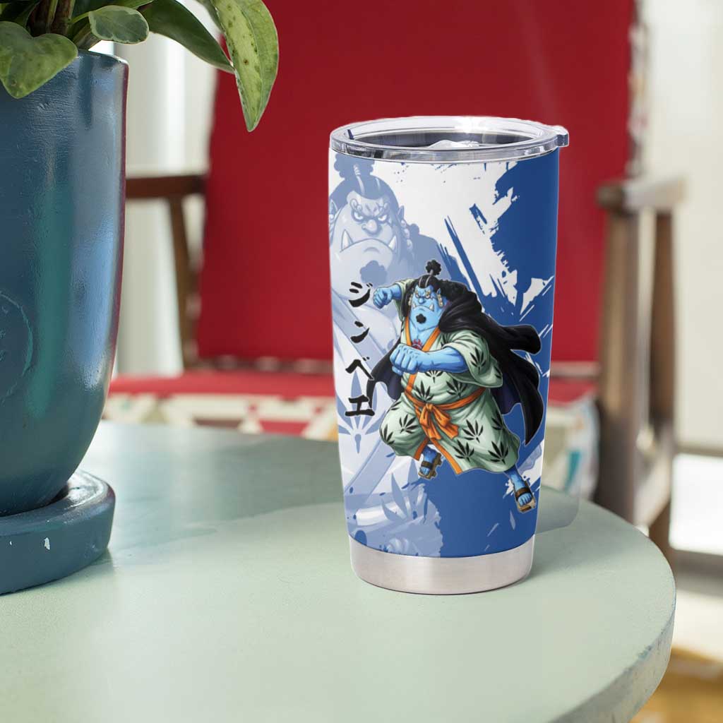 Jinbe One Piece Anime Tumbler Cup Japanese Samurai Illustration Graphic