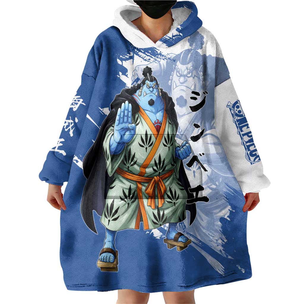 Jinbe One Piece Anime Wearable Blanket Hoodie Japanese Samurai Illustration Graphic