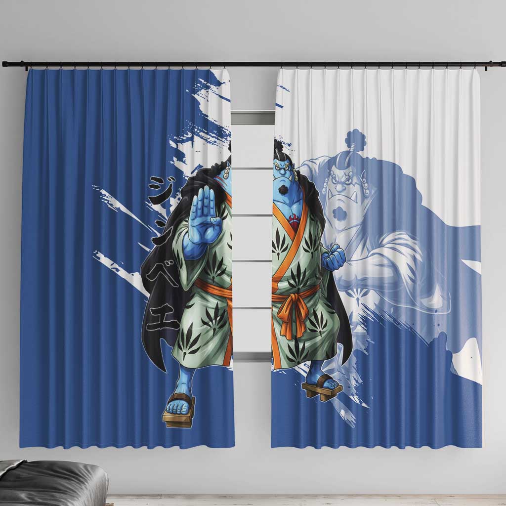 Jinbe One Piece Anime Window Curtain Japanese Samurai Illustration Graphic