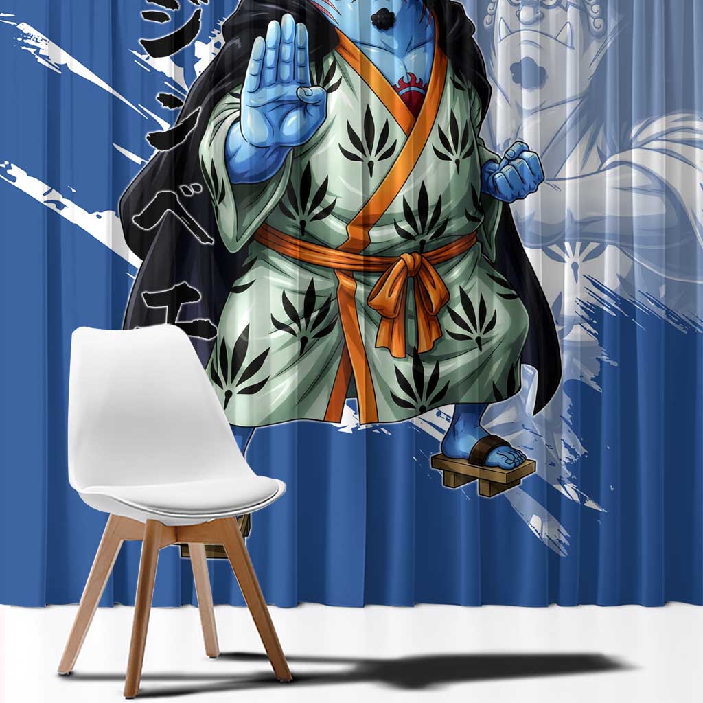 Jinbe One Piece Anime Window Curtain Japanese Samurai Illustration Graphic
