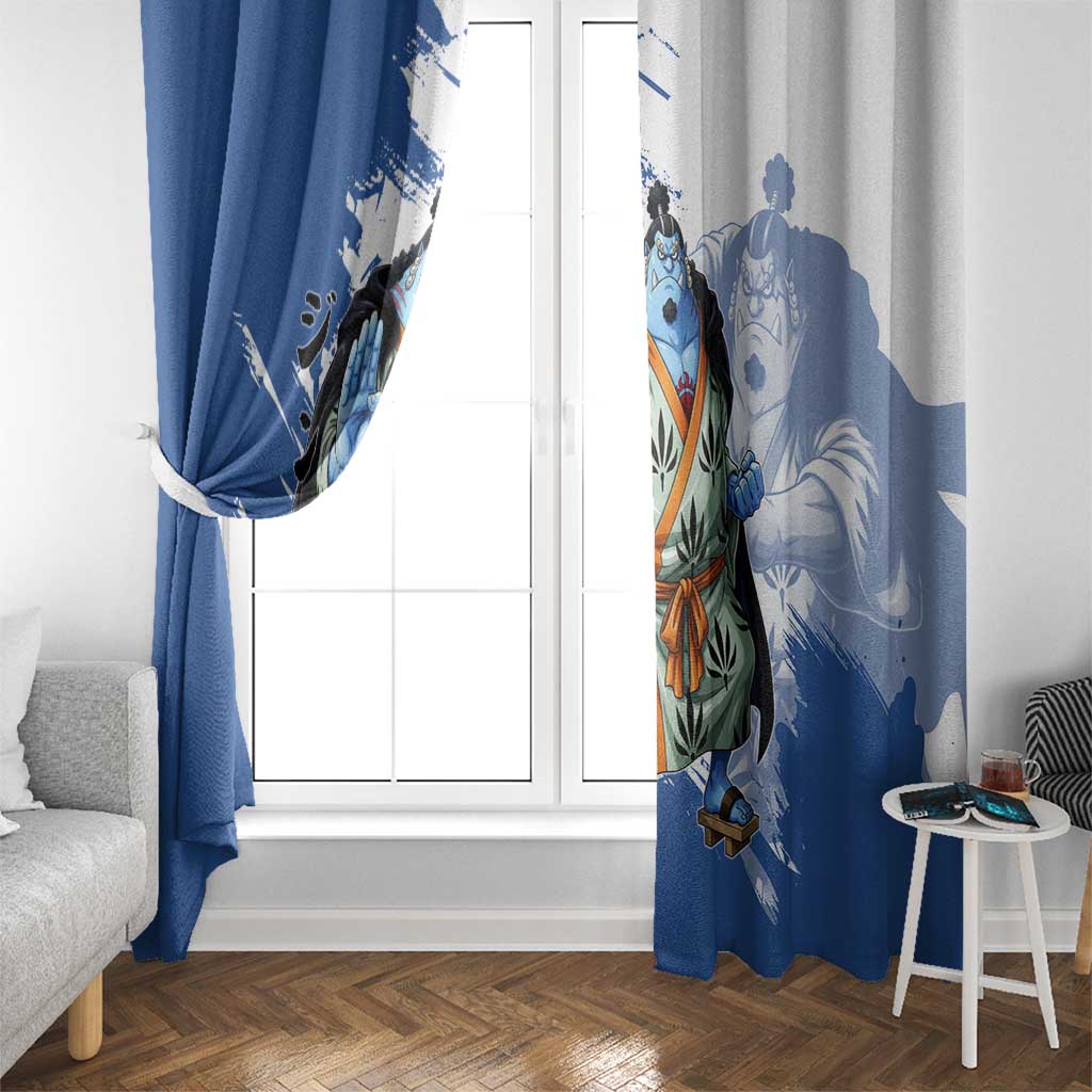 Jinbe One Piece Anime Window Curtain Japanese Samurai Illustration Graphic