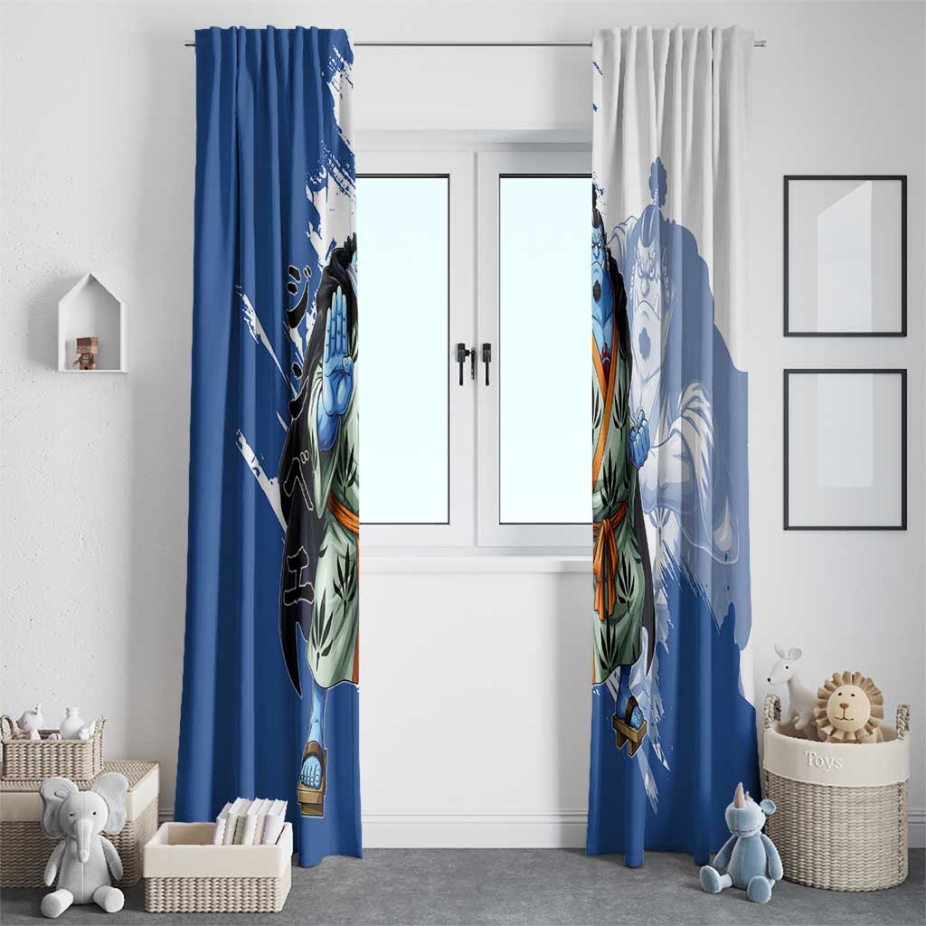 Jinbe One Piece Anime Window Curtain Japanese Samurai Illustration Graphic