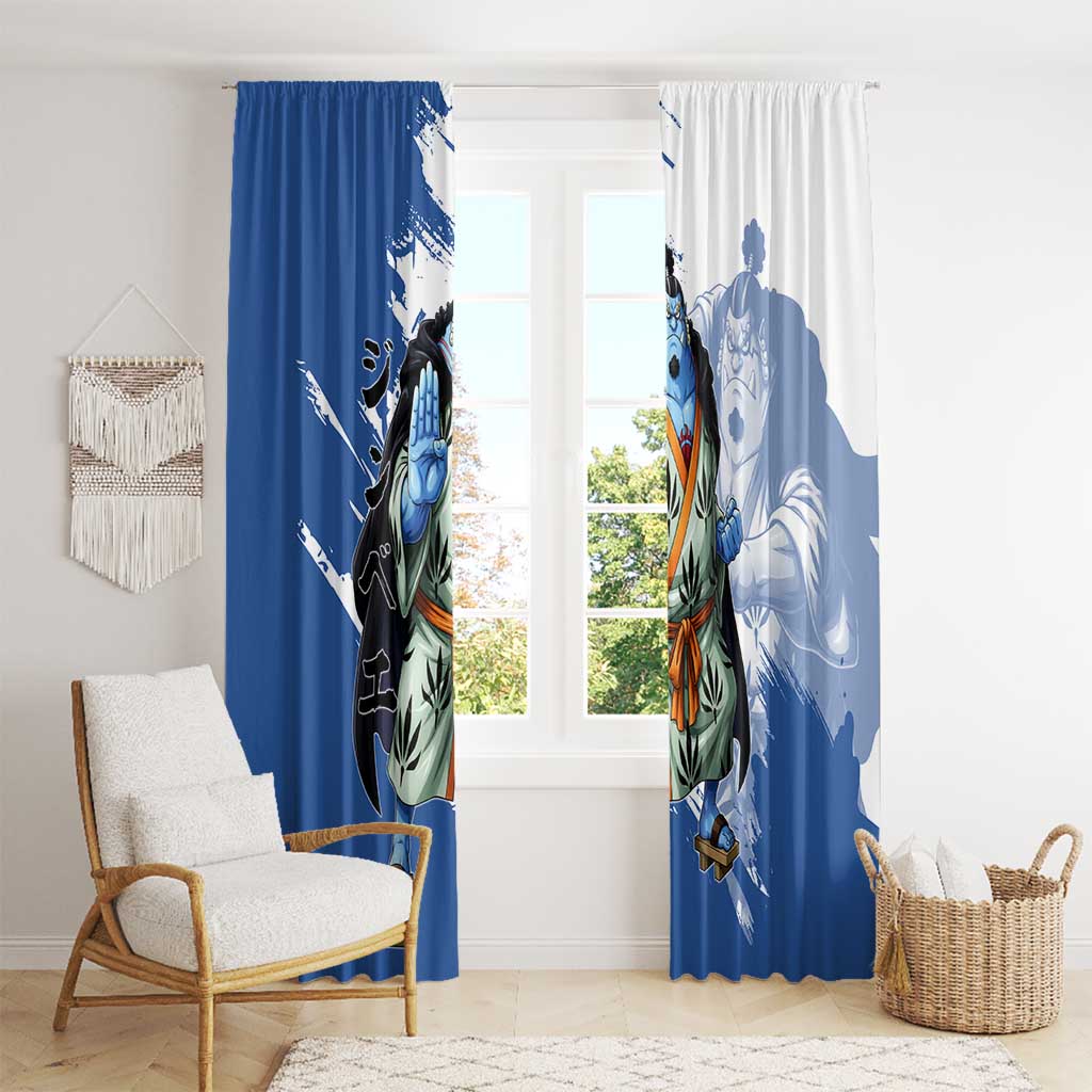 Jinbe One Piece Anime Window Curtain Japanese Samurai Illustration Graphic