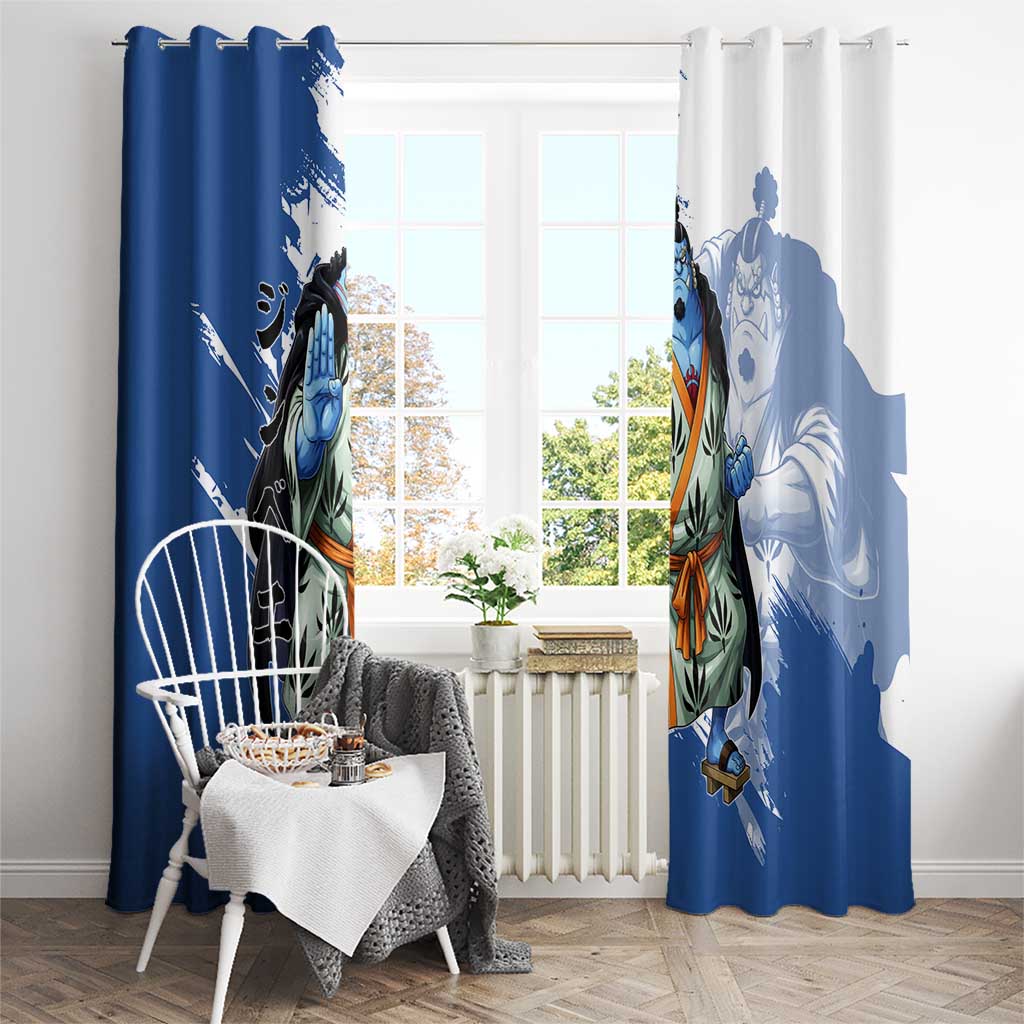 Jinbe One Piece Anime Window Curtain Japanese Samurai Illustration Graphic