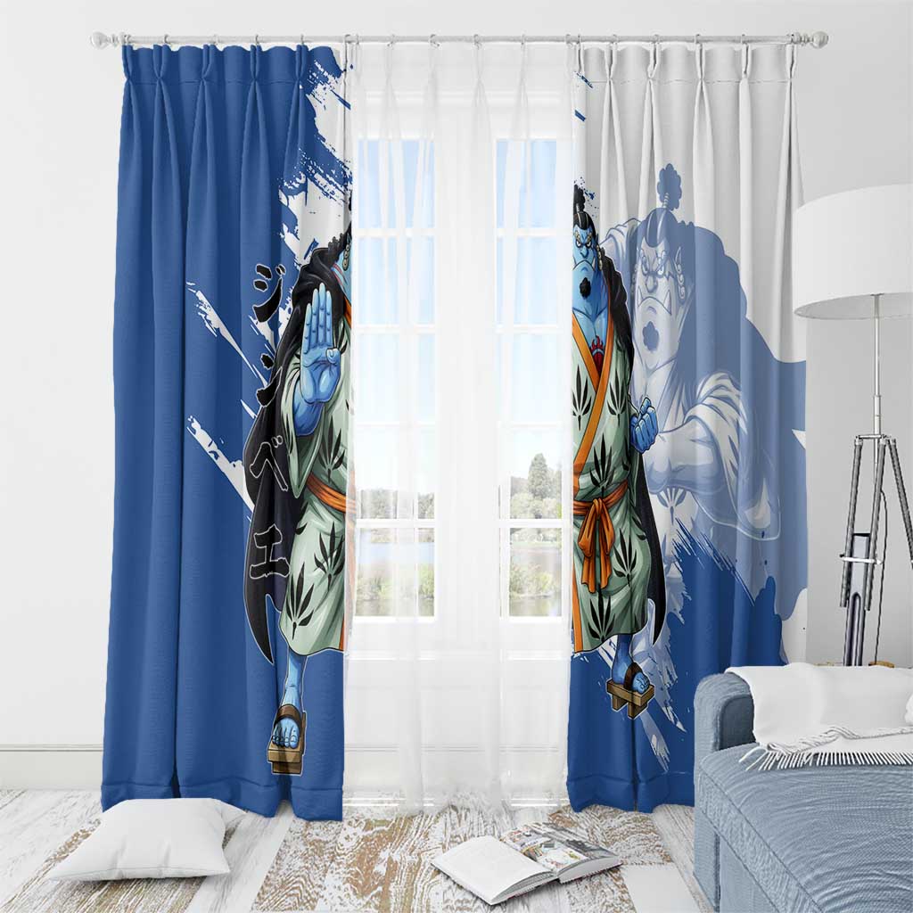 Jinbe One Piece Anime Window Curtain Japanese Samurai Illustration Graphic