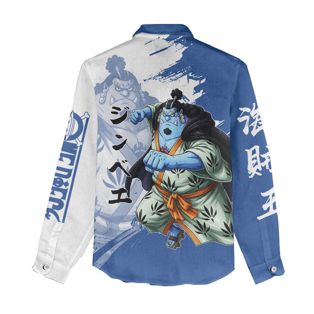 Jinbe One Piece Anime Women Casual Shirt Japanese Samurai Illustration Graphic