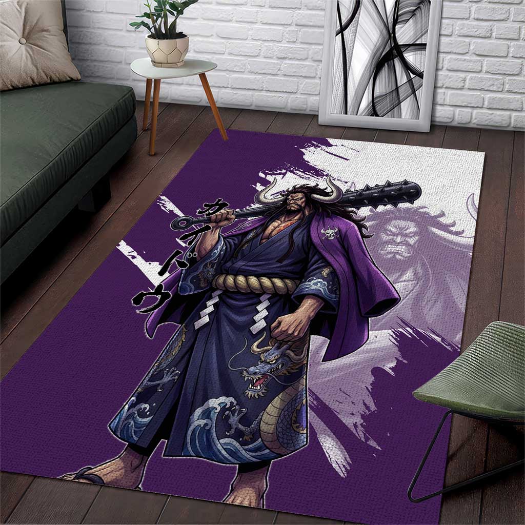 Kaido Anime Area Rug One Piece Oni Warlord Graphic