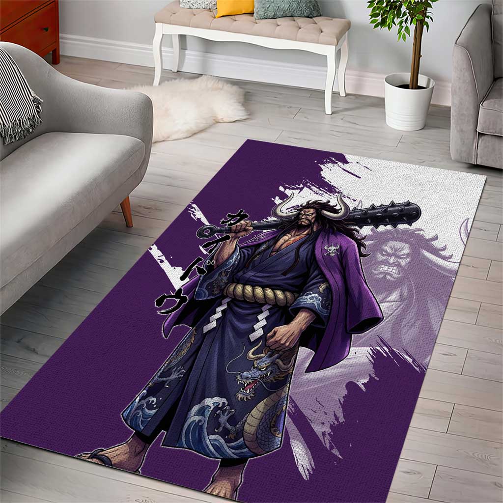 Kaido Anime Area Rug One Piece Oni Warlord Graphic