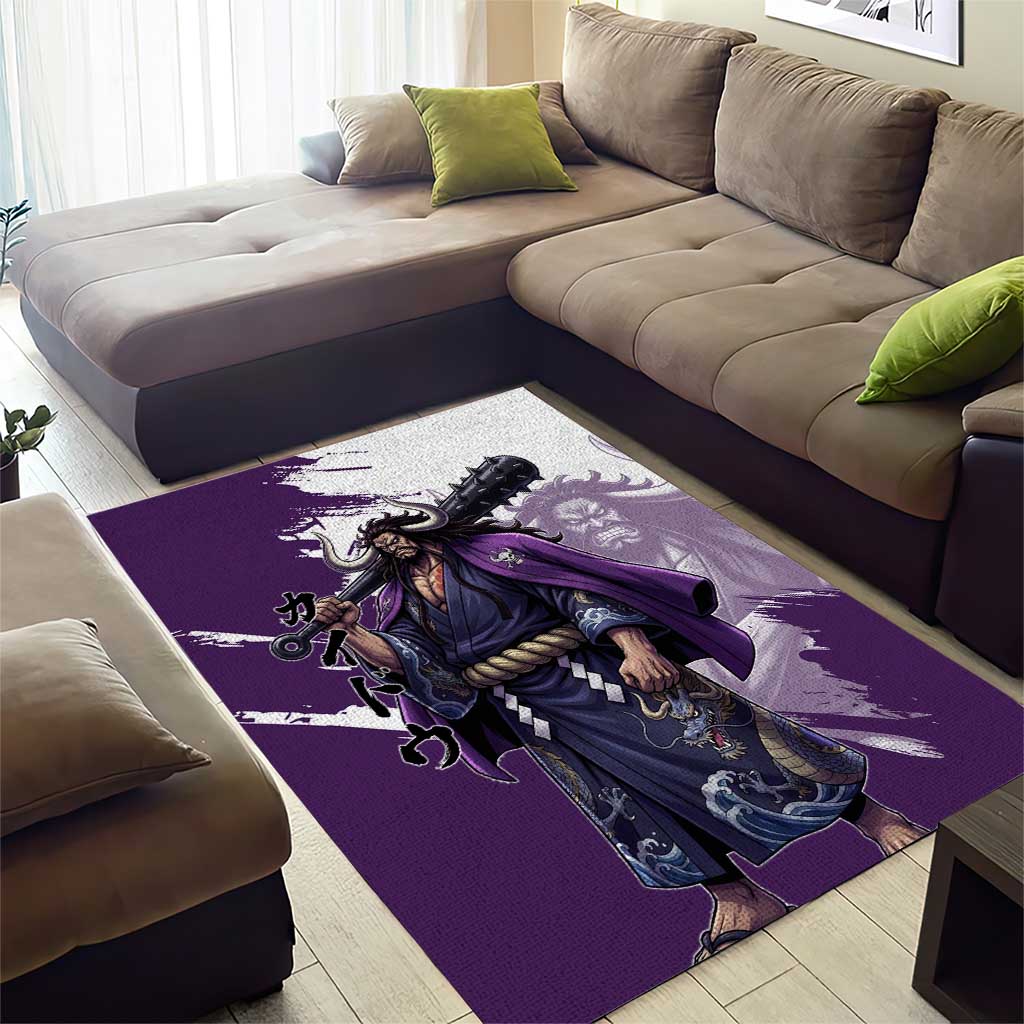 Kaido Anime Area Rug One Piece Oni Warlord Graphic