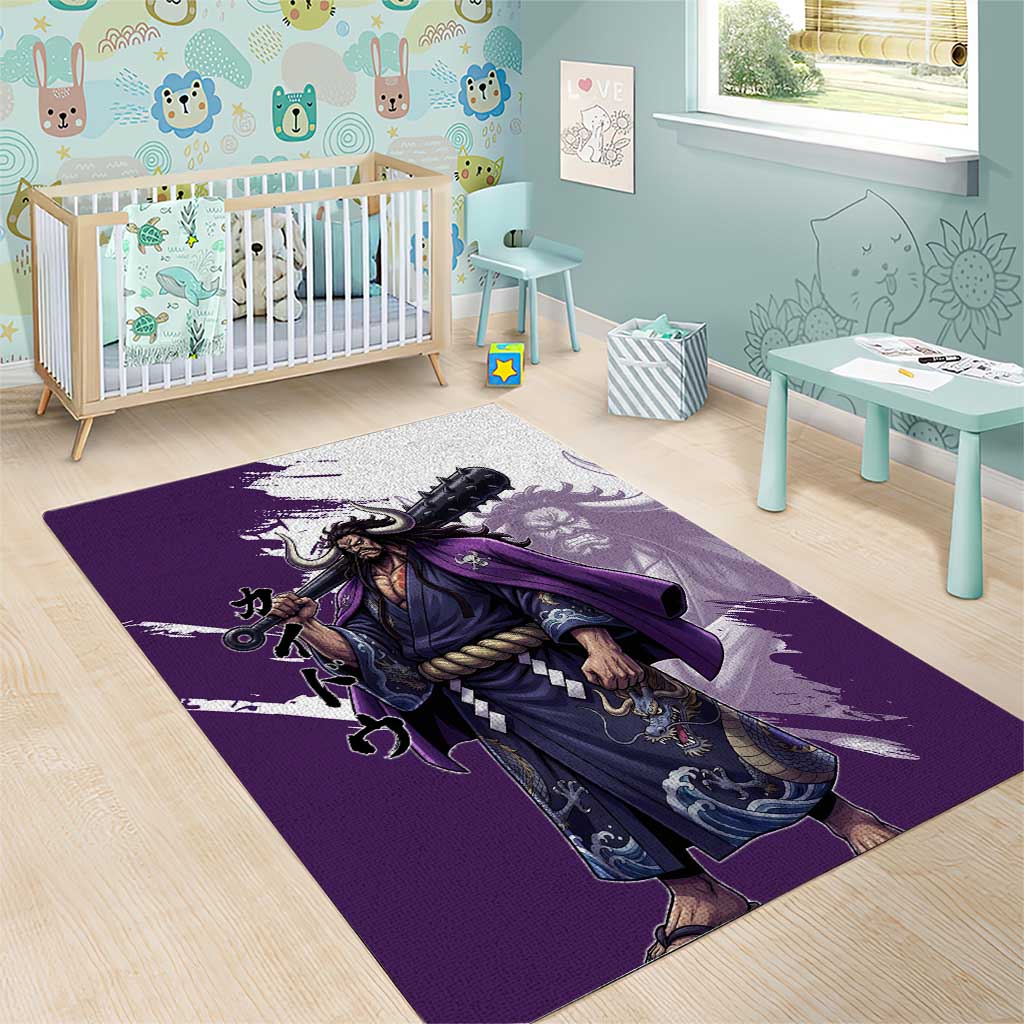 Kaido Anime Area Rug One Piece Oni Warlord Graphic