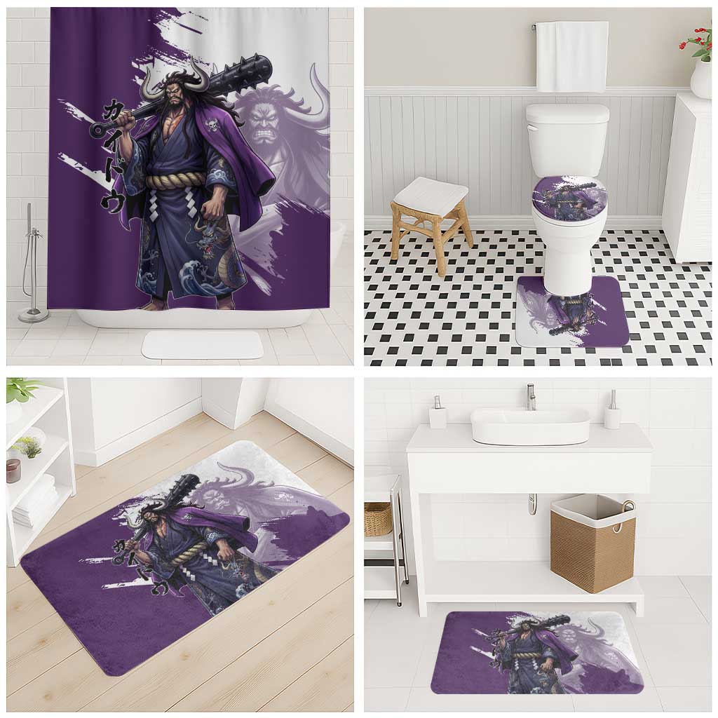 Kaido Anime Bathroom Set One Piece Oni Warlord Graphic