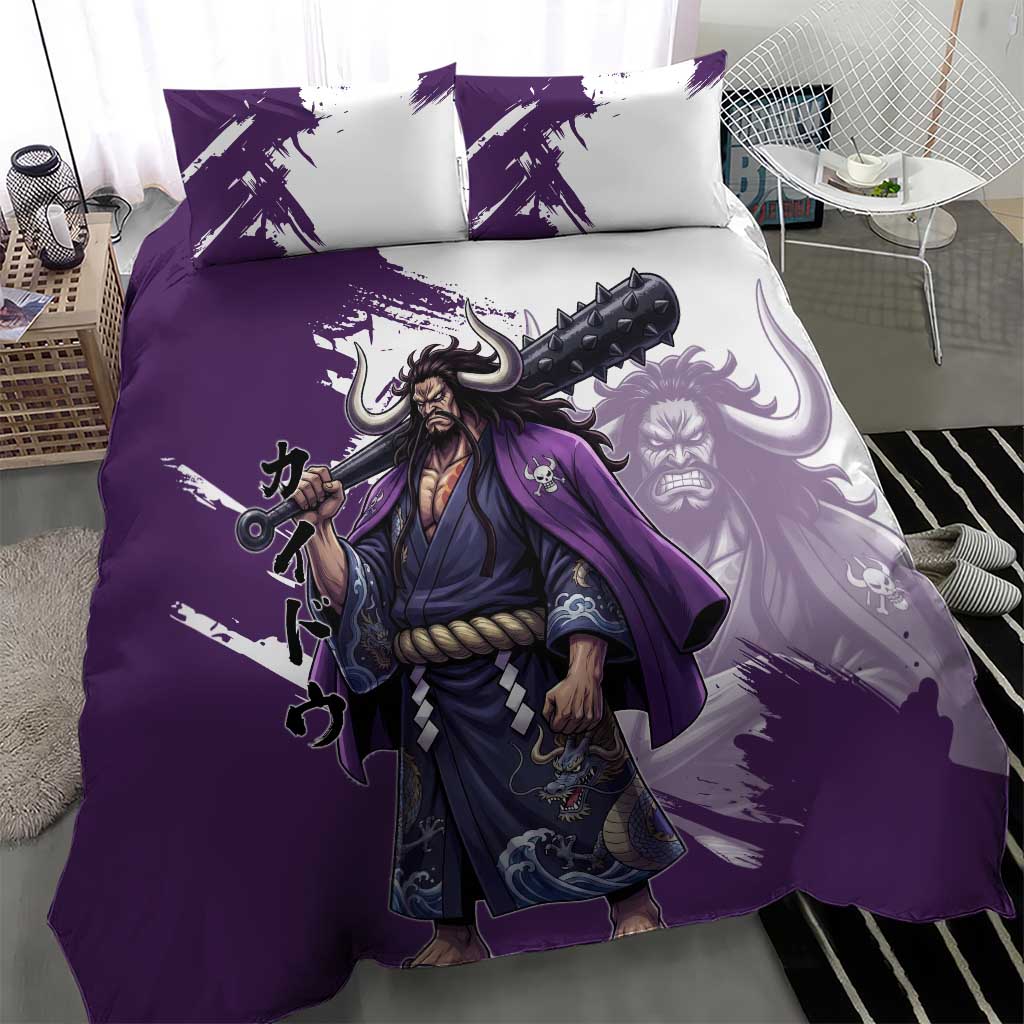 Kaido Anime Bedding Set One Piece Oni Warlord Graphic