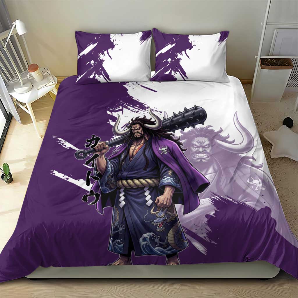 Kaido Anime Bedding Set One Piece Oni Warlord Graphic