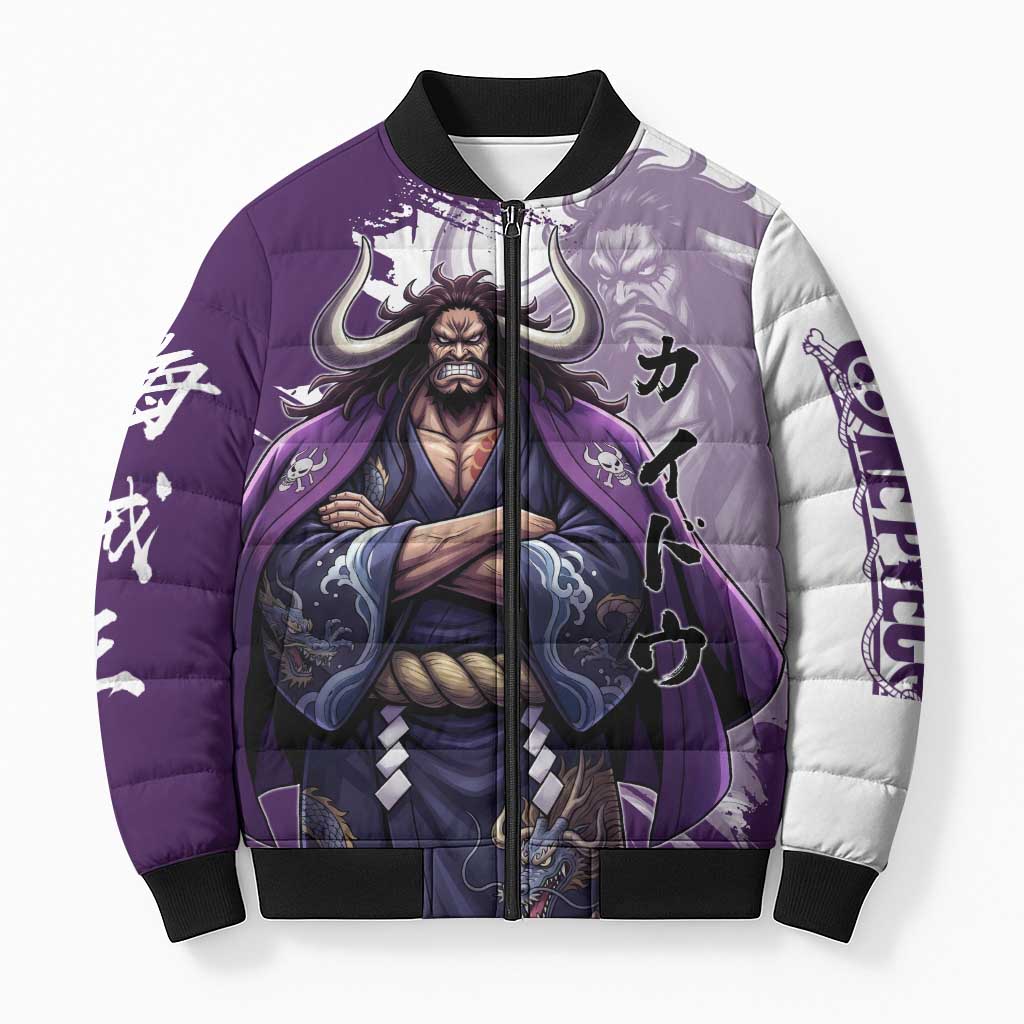 Kaido Anime Bomber Puffer Jacket One Piece Oni Warlord Graphic