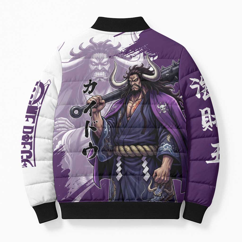 Kaido Anime Bomber Puffer Jacket One Piece Oni Warlord Graphic