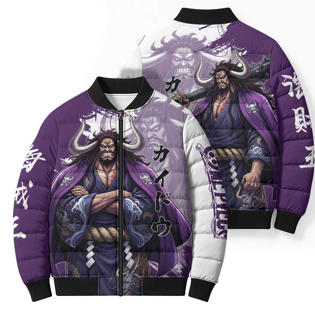 Kaido Anime Bomber Puffer Jacket One Piece Oni Warlord Graphic