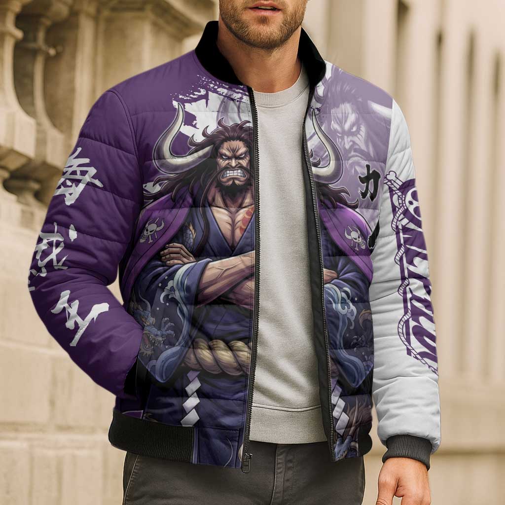 Kaido Anime Bomber Puffer Jacket One Piece Oni Warlord Graphic